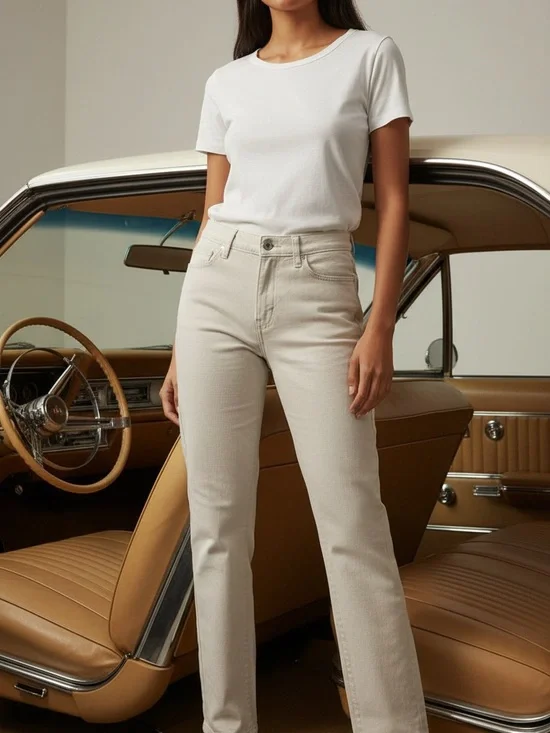 Jacob Khaki Chino Pants | Quiet Luxury Straight Fit - Picture 1 of 11